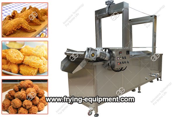 Continuous Chicken Nuggets Frying Equipment