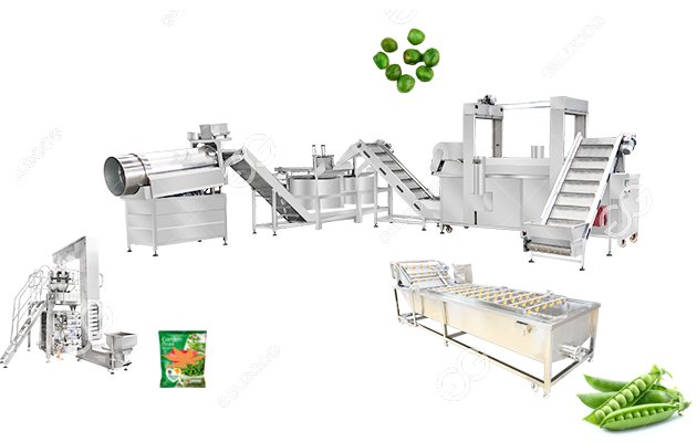 Commercial Green Peas Fryer Machine Frying Line 300Kg/H 